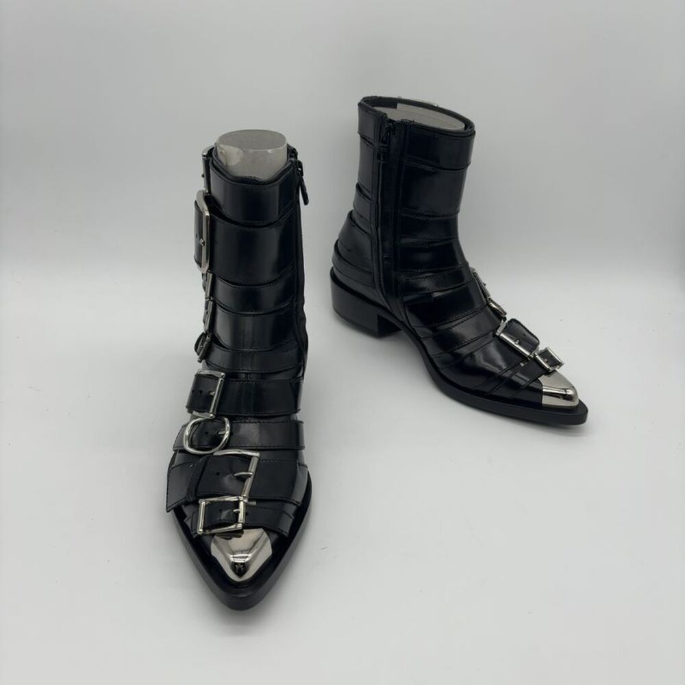 Alexander McQueen Strappy Punk Leather Bootie